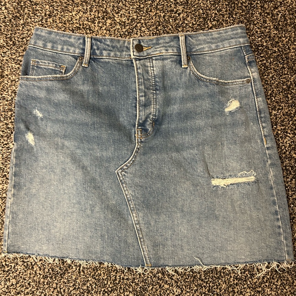 Blue Gray Mini Pencil Skirt Casual
